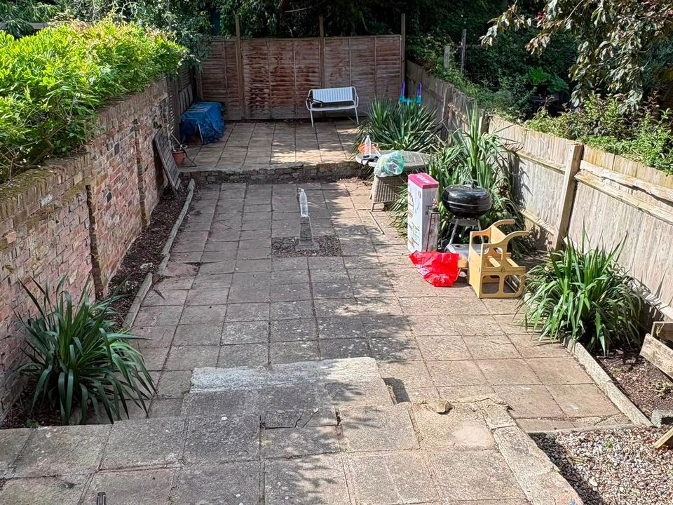 Rear garden with brick paving